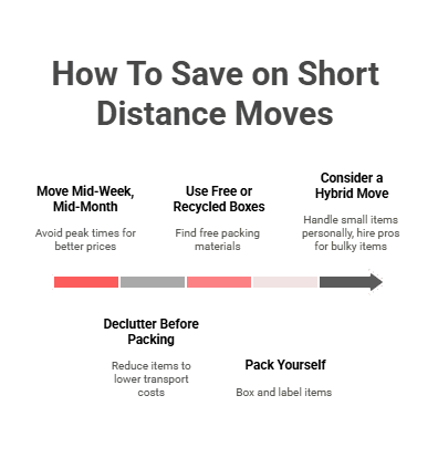 A custom image listing how to save on short distance moves