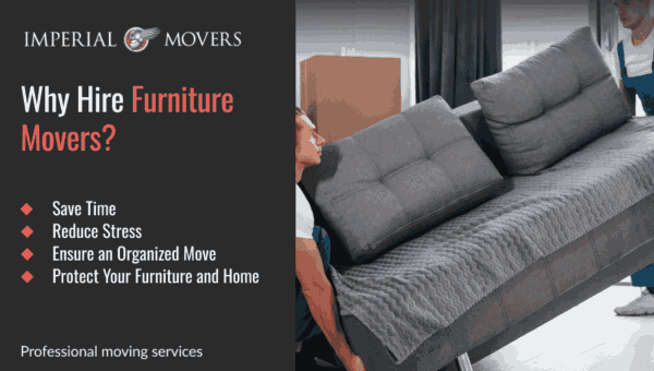 A custom image listing the benefits of hiring furniture movers
