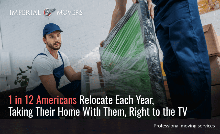 An image with stats saying one in 12 Americans relocates each year