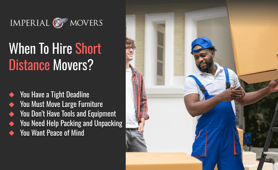 A custom image listing reasons to hire short distance movers