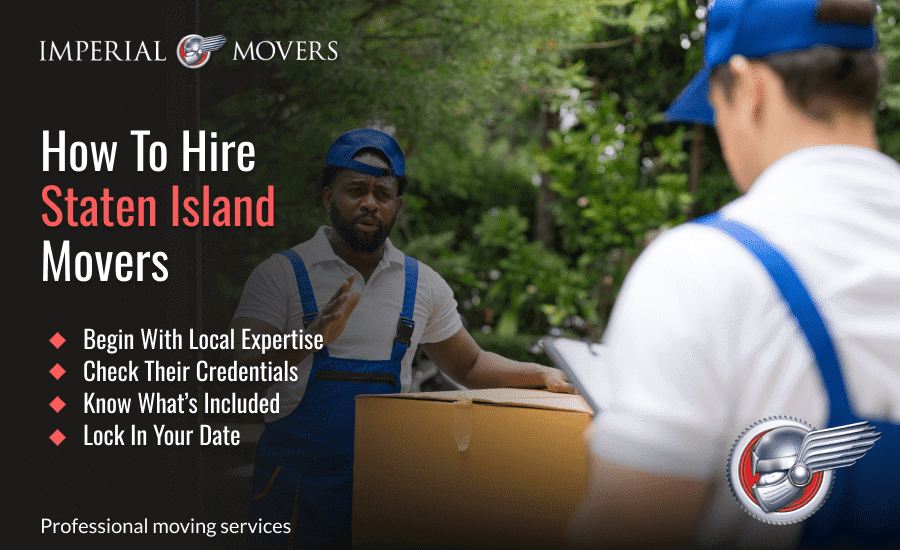 An infographic highlighting how to hire the right movers in Staten Island