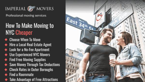 A custom image listing the ways to save on your NYC move