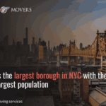 Infographic with details about Queens’ size and population