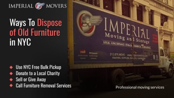 A custom image listing the ways to get rid of old furniture