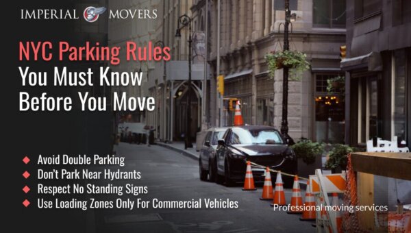 A custom image listing some of the parking rules in NYC