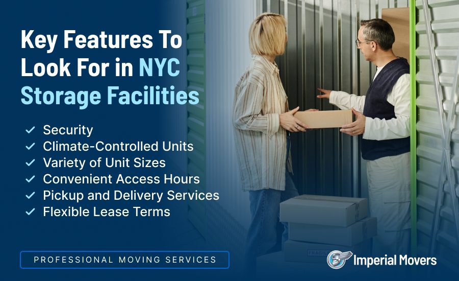A custom image listing what to consider when choosing a storage unit