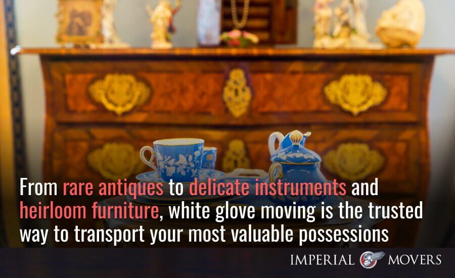 A custom image listing the benefits white glove movers